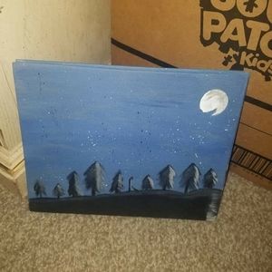 Winter night painting